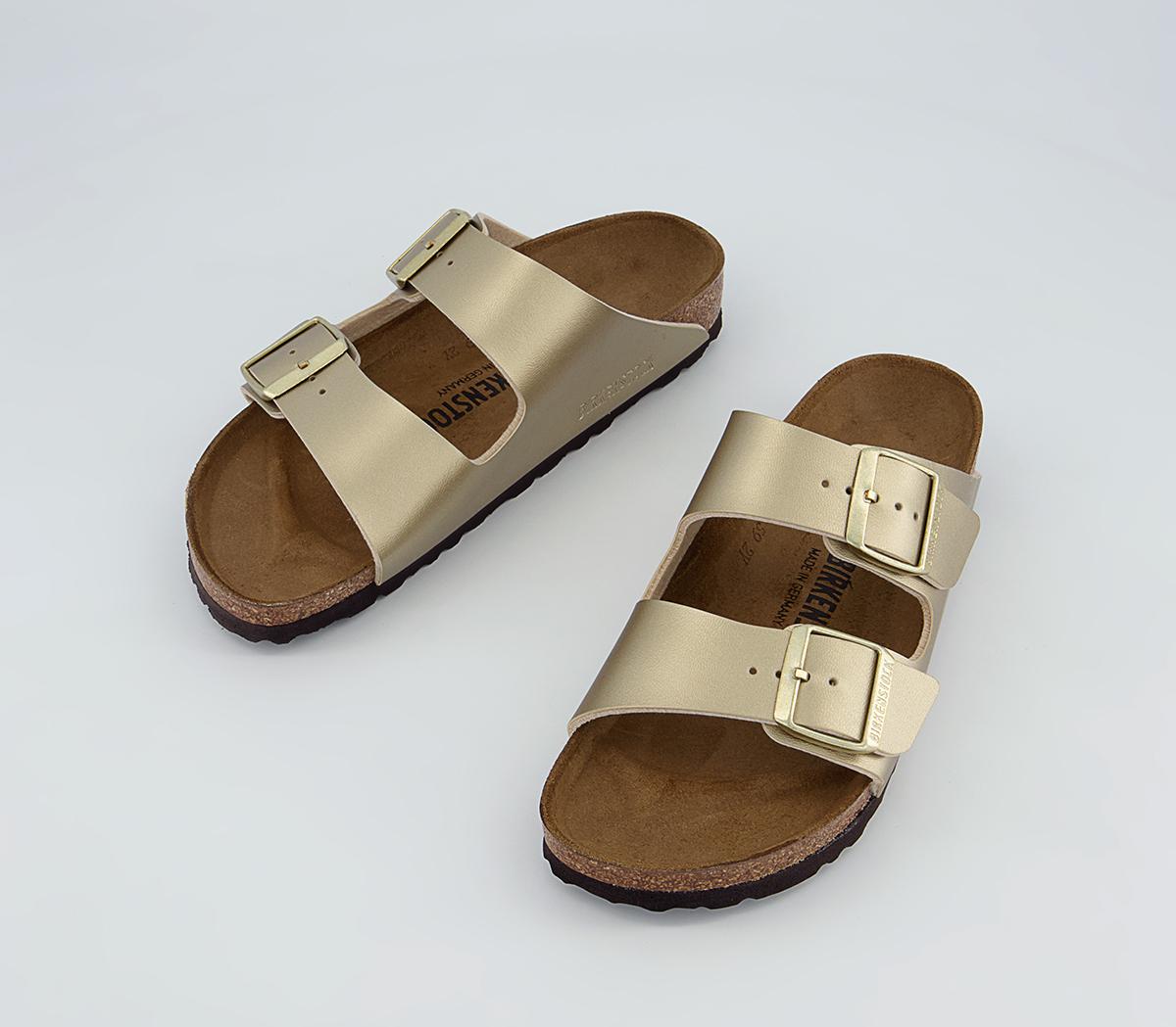 BIRKENSTOCK Arizona Two Strap Sandals Glamour Gold - Women’s Sandals