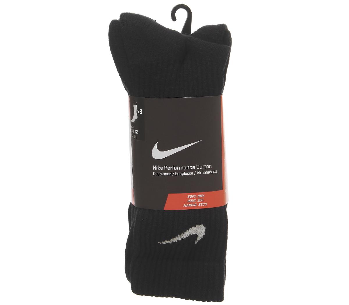 NikeDri-fit Cushion Crew 3 PackBlack White