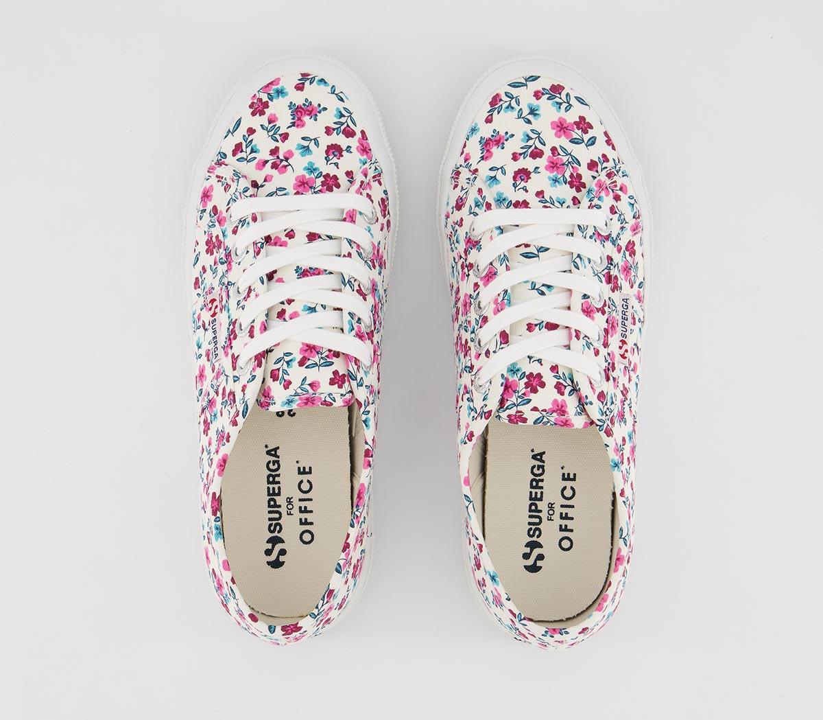 Superga 2750 Trainers Floral White Exclusive - Women's Trainers