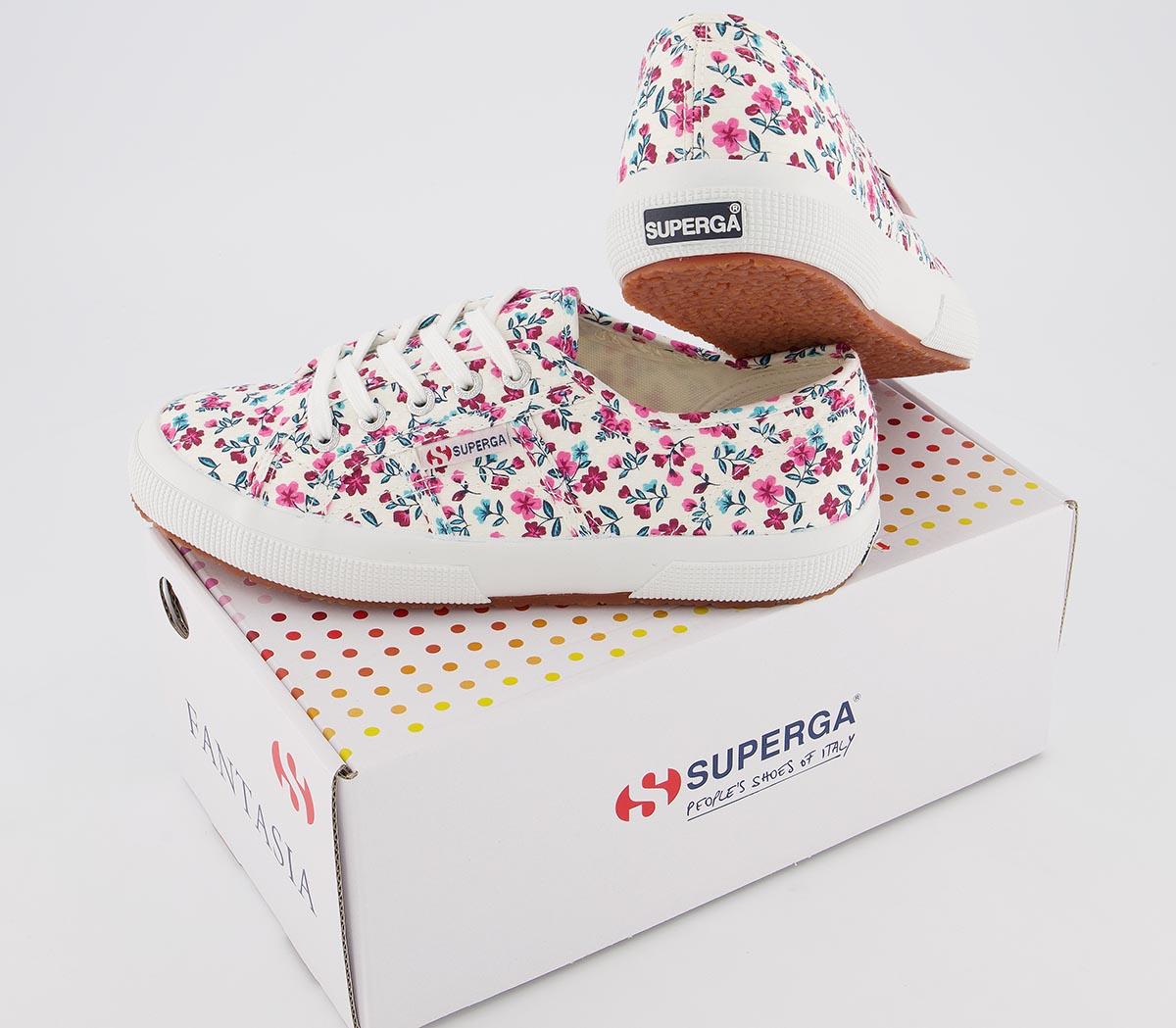 Superga 2750 Trainers Floral White Exclusive - Women's Trainers