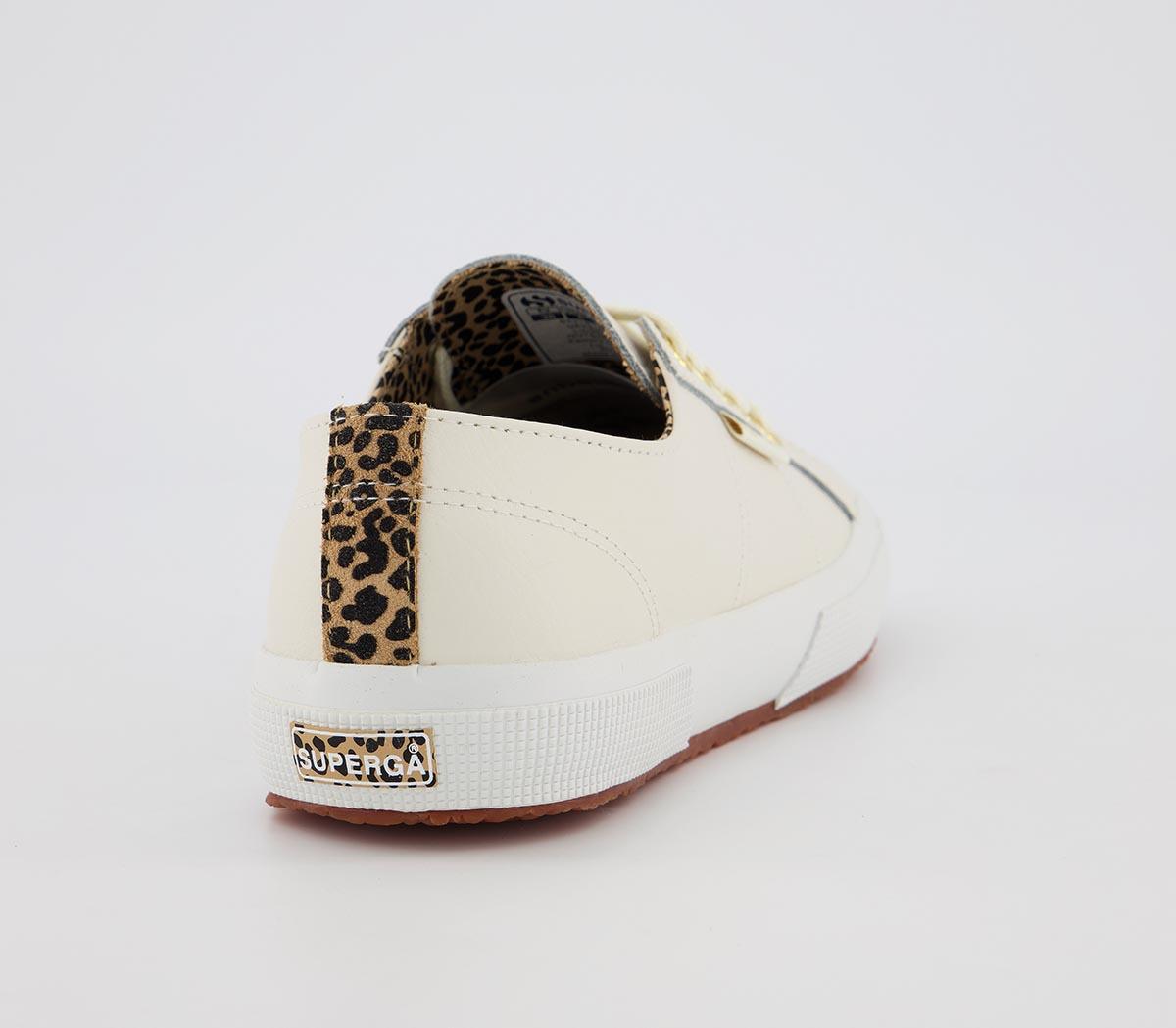 Superga2750 Superga2750Prestine White Leather Leopard Exclusive