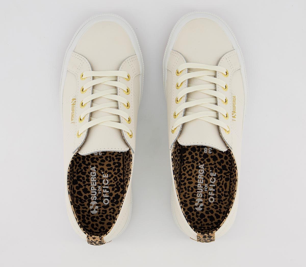 Superga2750 Superga2750Prestine White Leather Leopard Exclusive