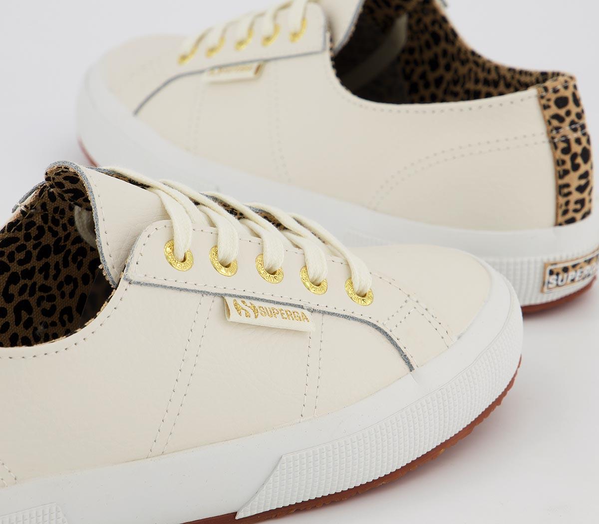Superga2750 Superga2750Prestine White Leather Leopard Exclusive
