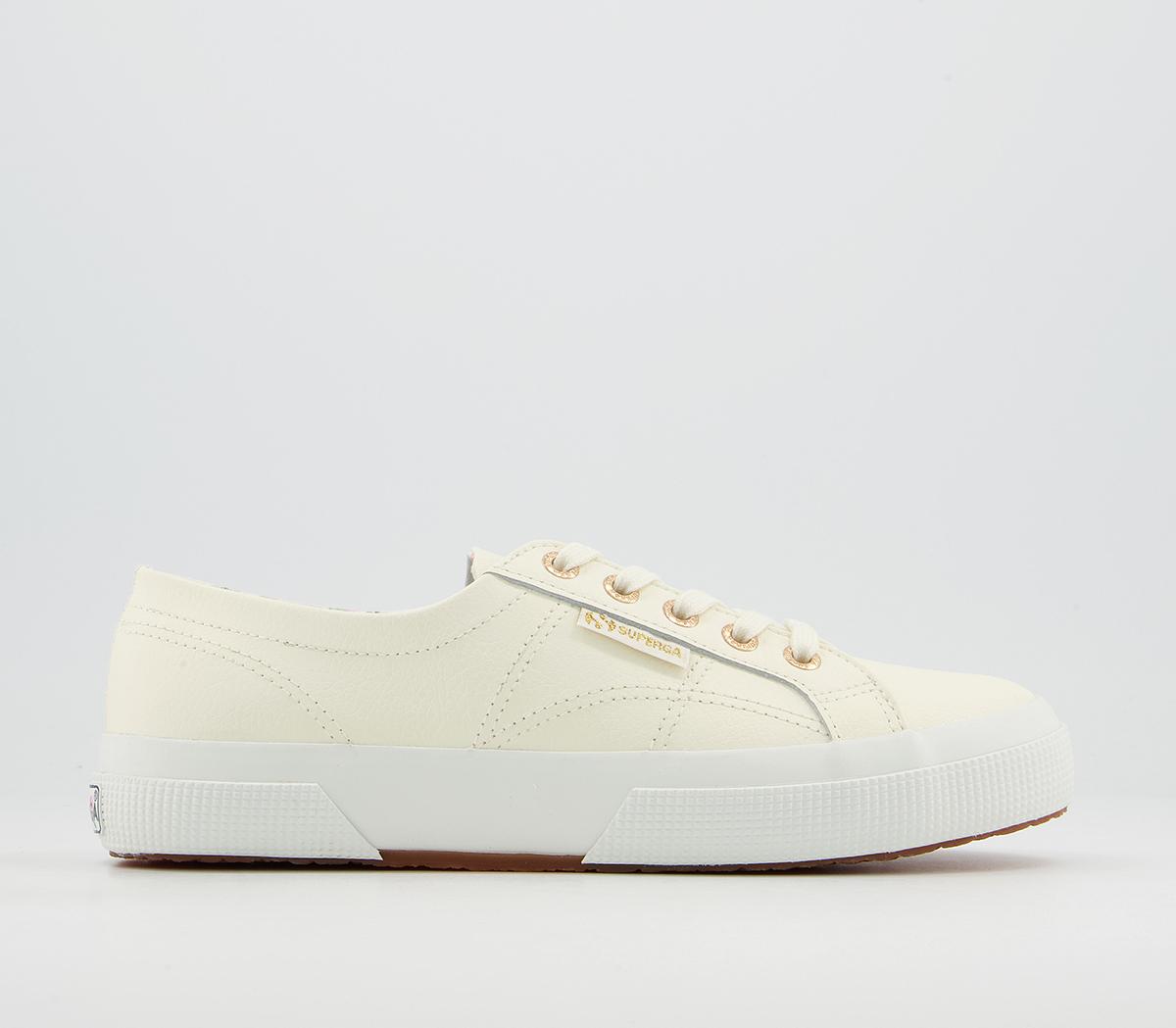 Superga2750 TrainersPristine Off White Leather Floral Exclusive