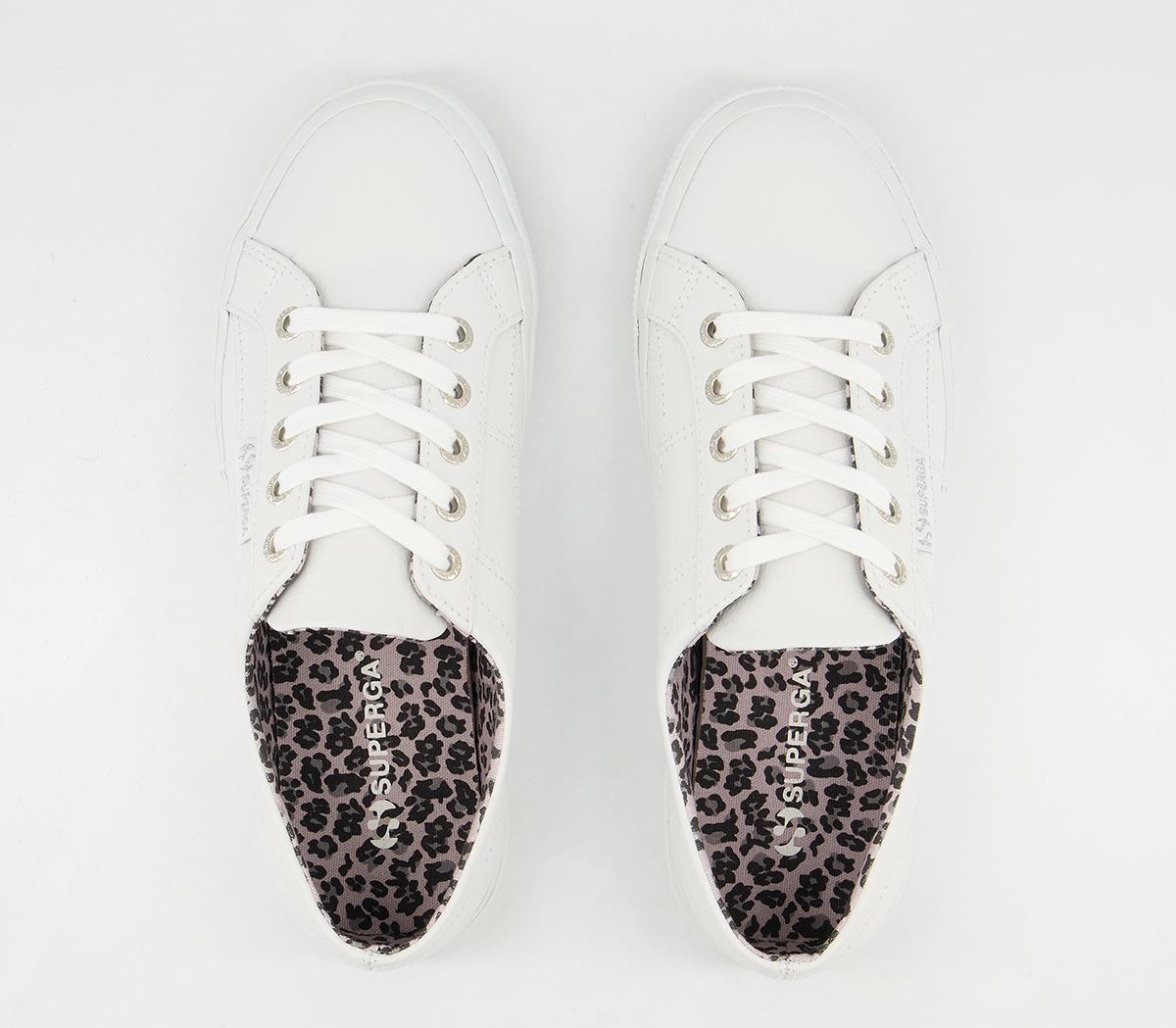 Superga 2750 Trainers Superga 2750 Trainers White Leather Leopard Exclusive