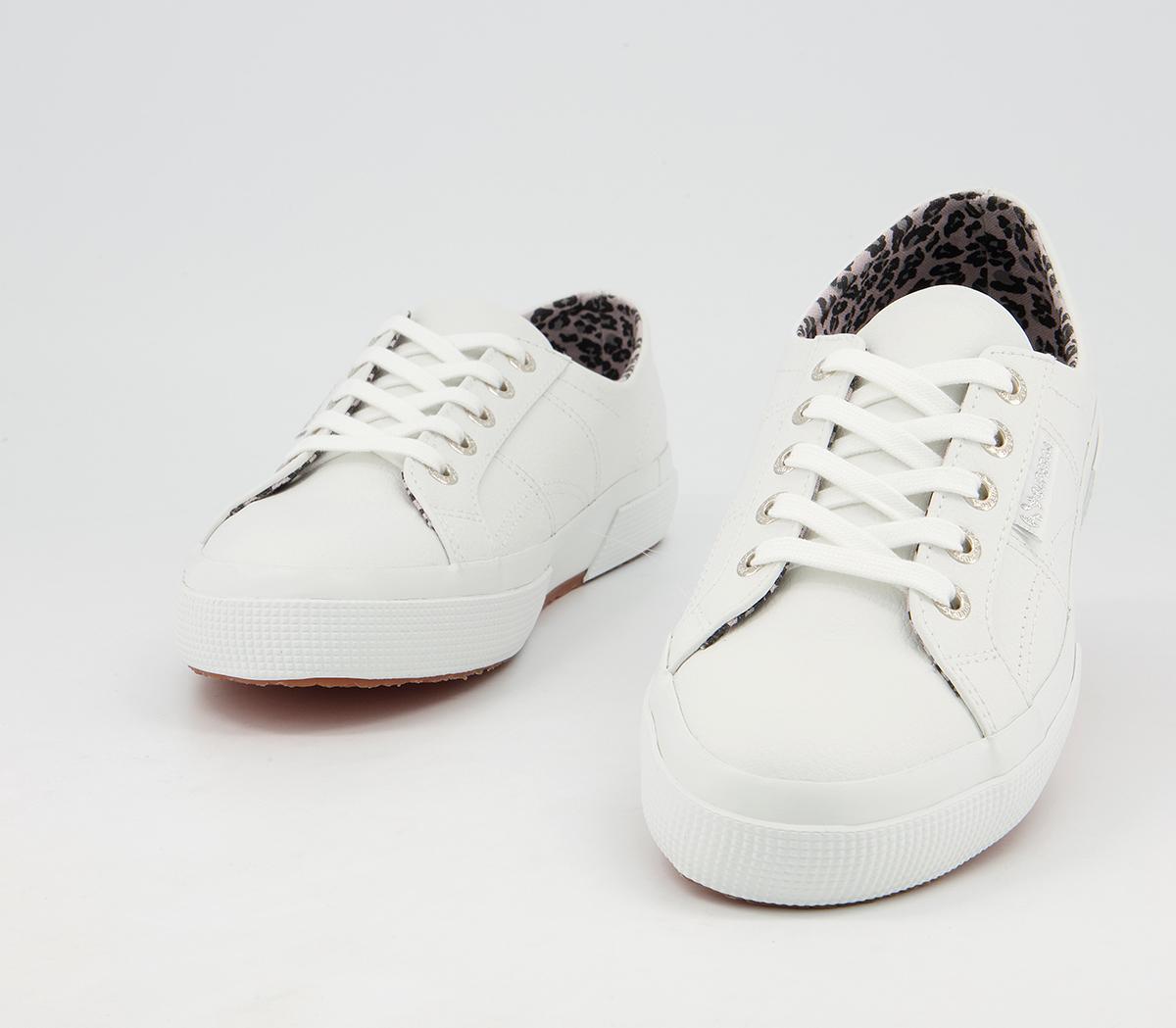 Superga 2750 Trainers Superga 2750 Trainers White Leather Leopard Exclusive