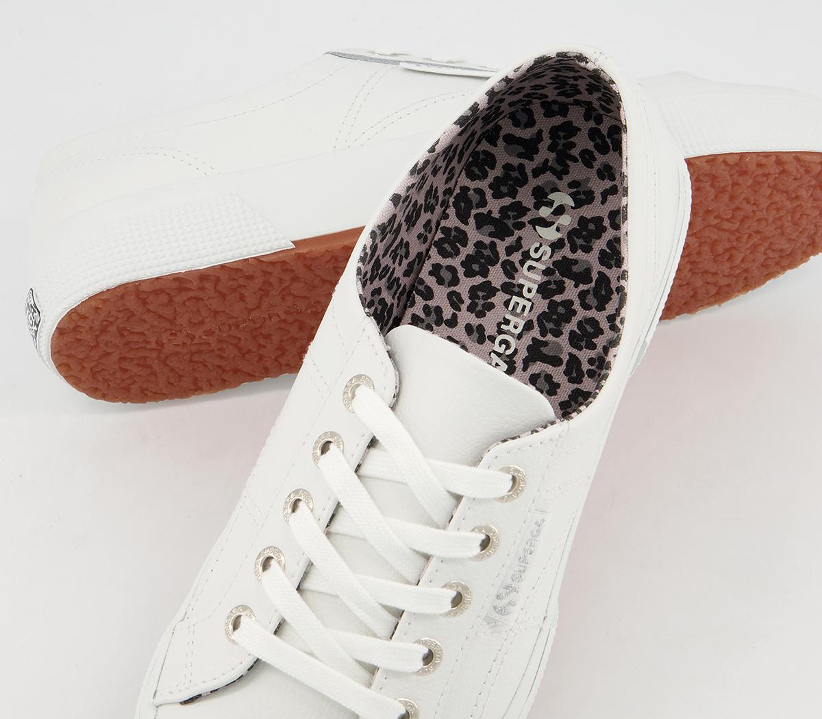 Superga 2750 Trainers Superga 2750 Trainers White Leather Leopard Exclusive