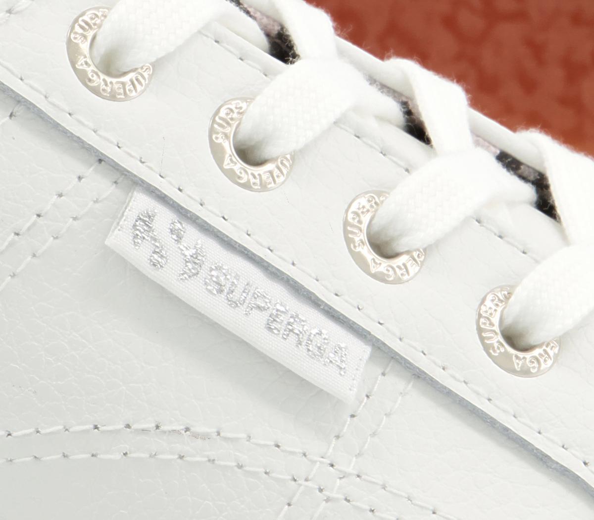 Superga 2750 Trainers Superga 2750 Trainers White Leather Leopard Exclusive