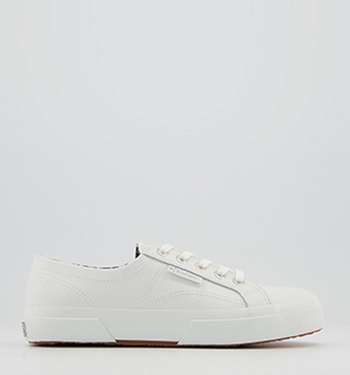 Superga 2750 Trainers White Leather Leopard Exclusive