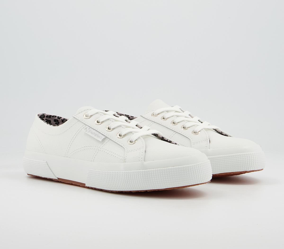 Superga 2750 Trainers Superga 2750 Trainers White Leather Leopard Exclusive