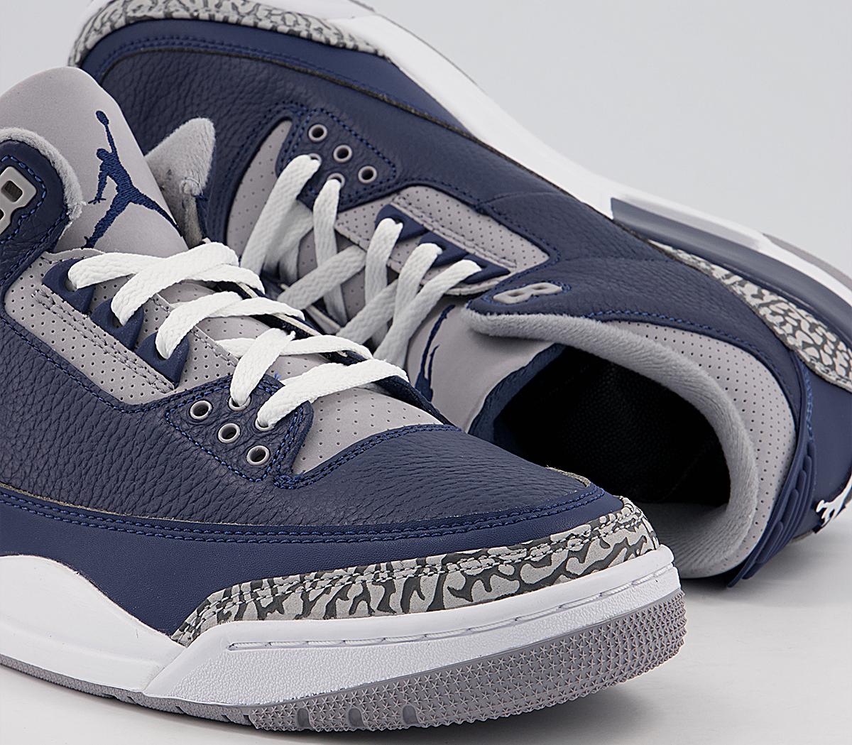 jordan 3 navy blue and white