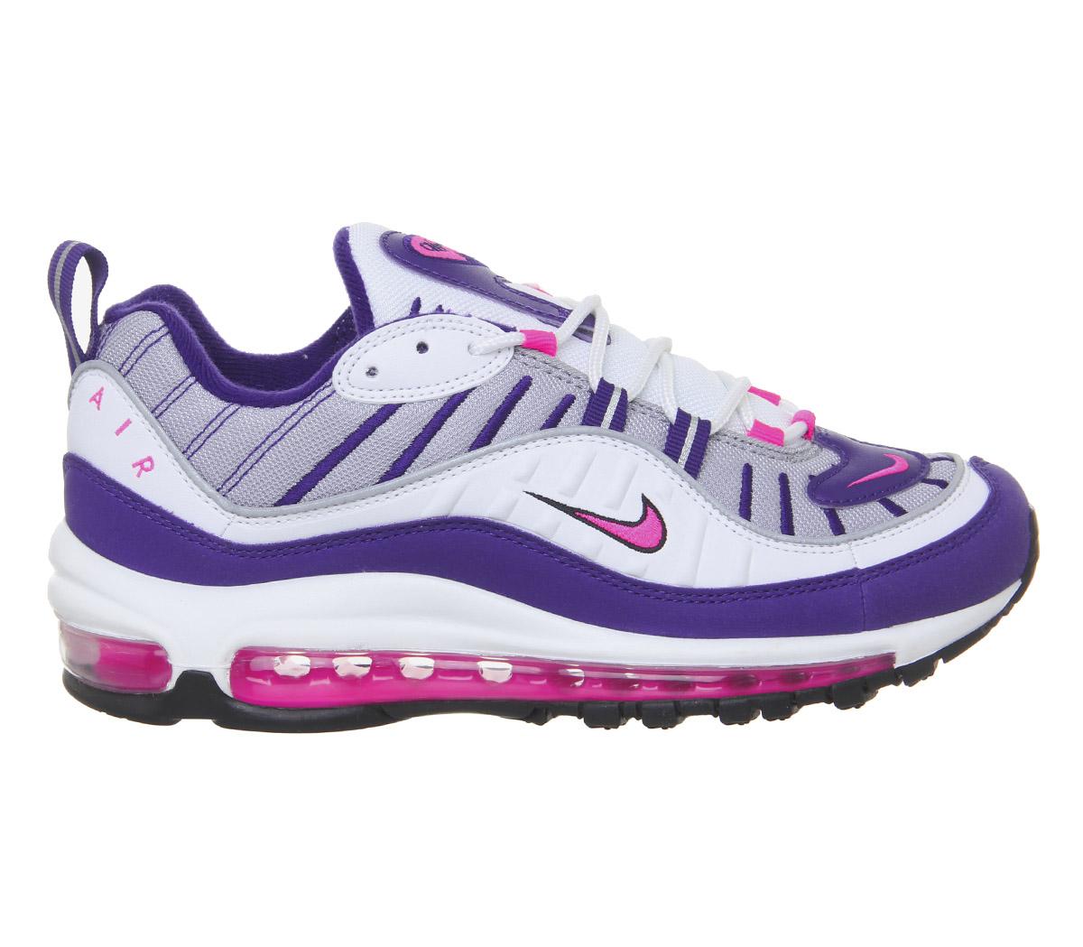 NikeAir Max 98 TrainersWhite Racer Pink Reflect Silver Black