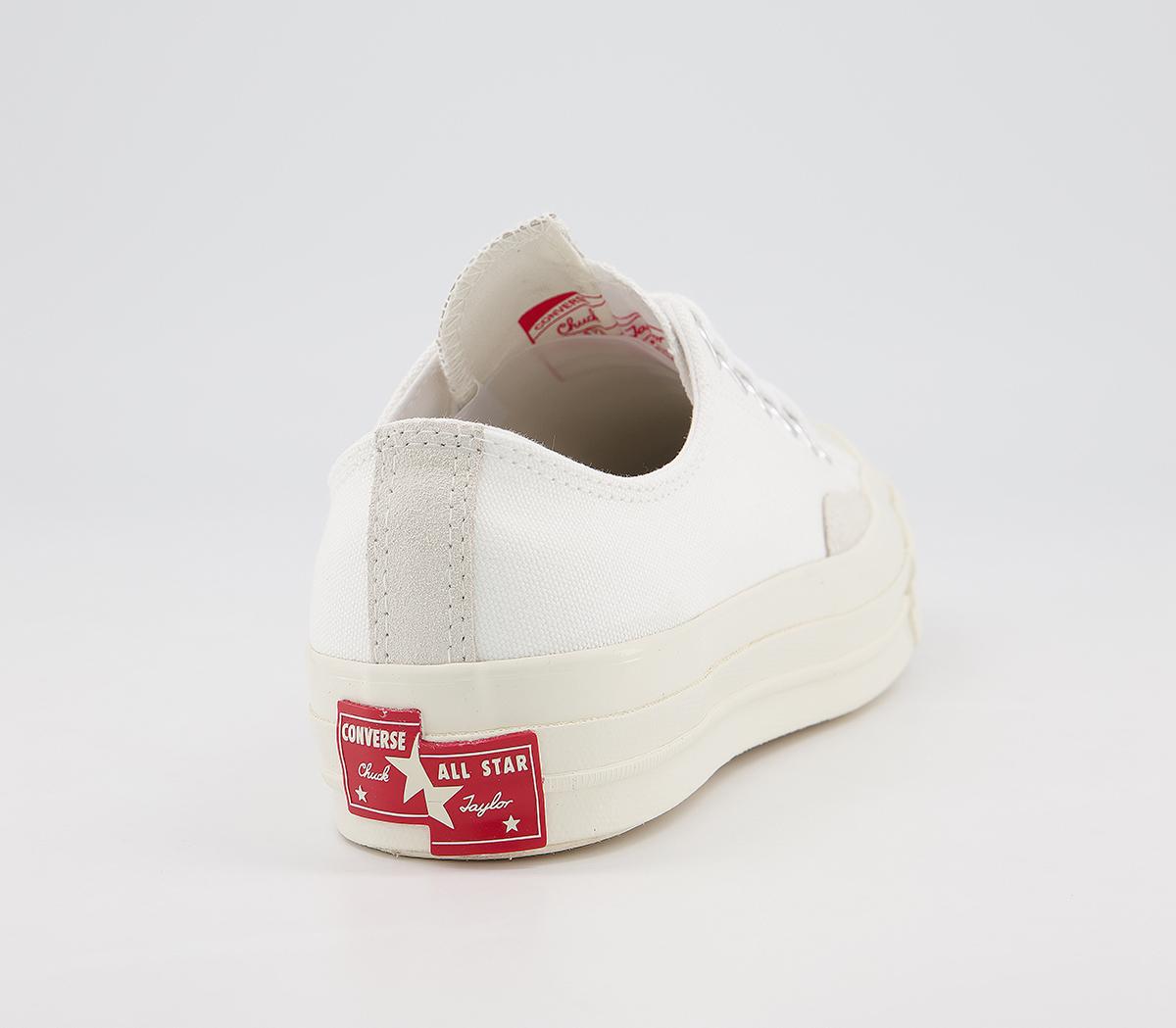Converse All Star Ox 70s Trainers Converse All Star Ox 70s Trainers White Egret Uni Red Rivalry