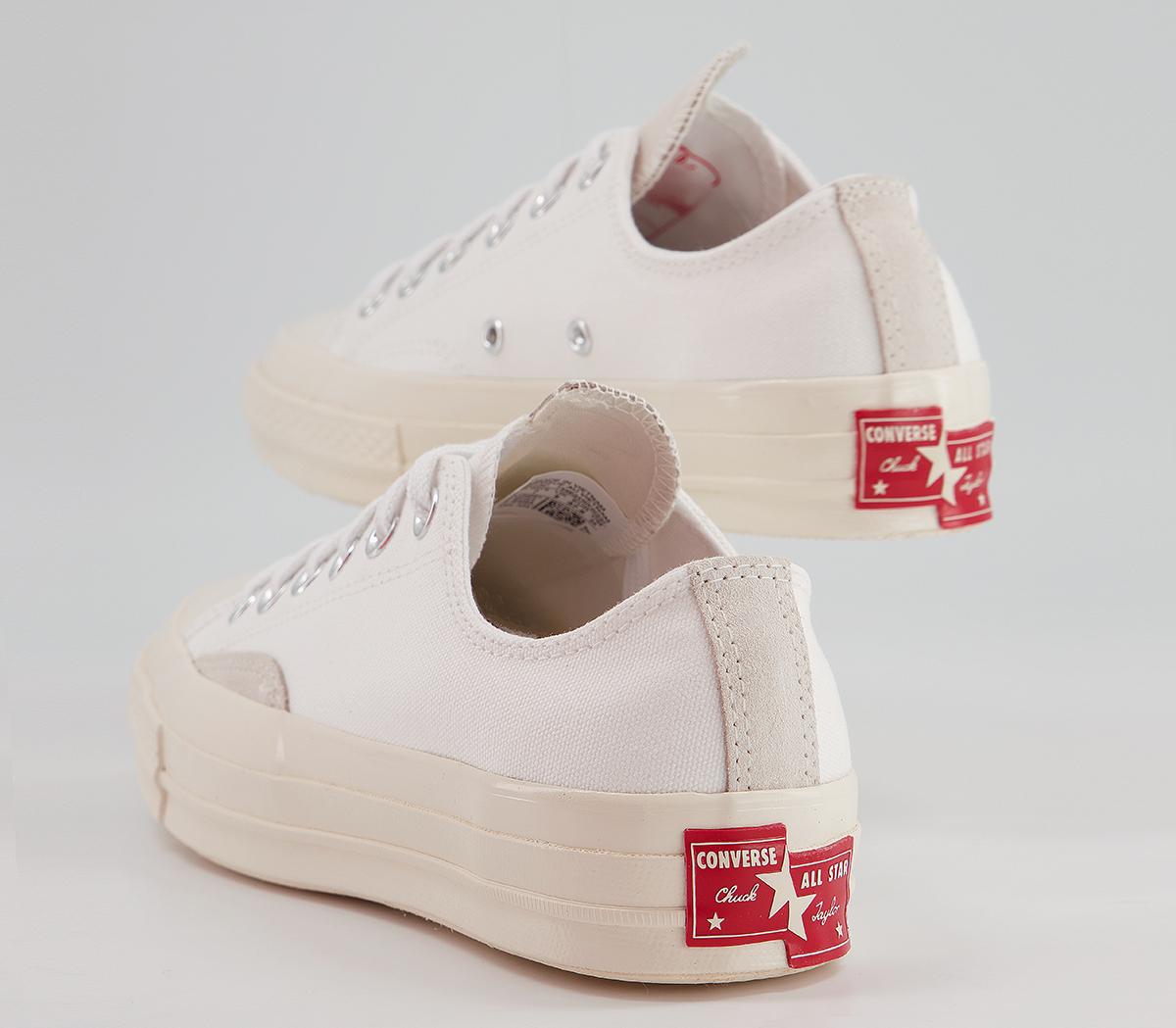 Converse All Star Ox 70s Trainers Converse All Star Ox 70s Trainers White Egret Uni Red Rivalry