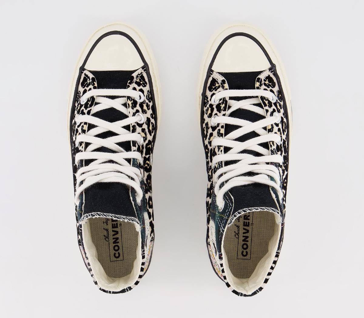 Converse All Star Hi 70s Trainers Black Leopard Tartan Egret Exclusive ...