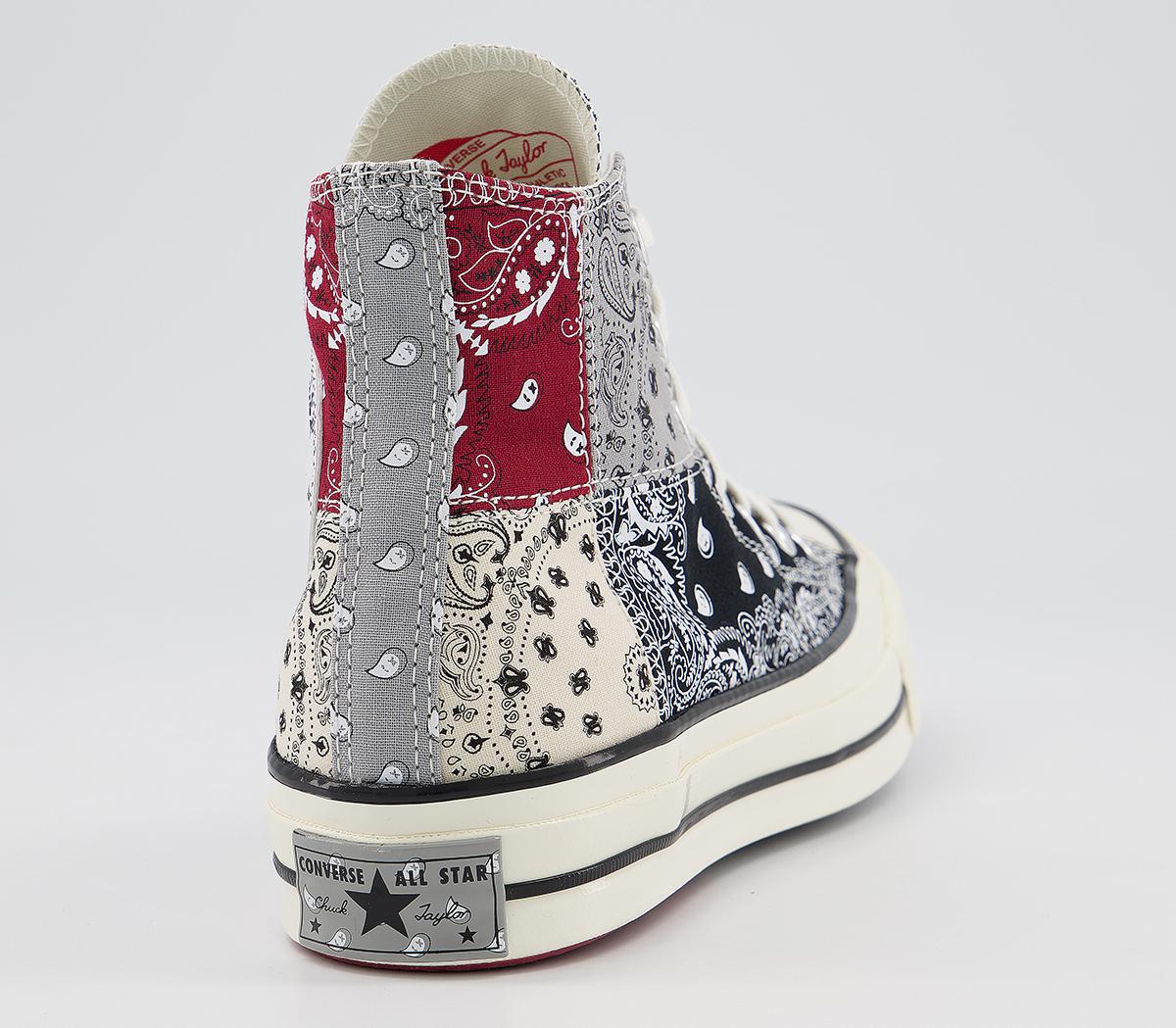 ConverseAll Star Hi 70s TrainersBlack Natural Ivory Grey Paisley