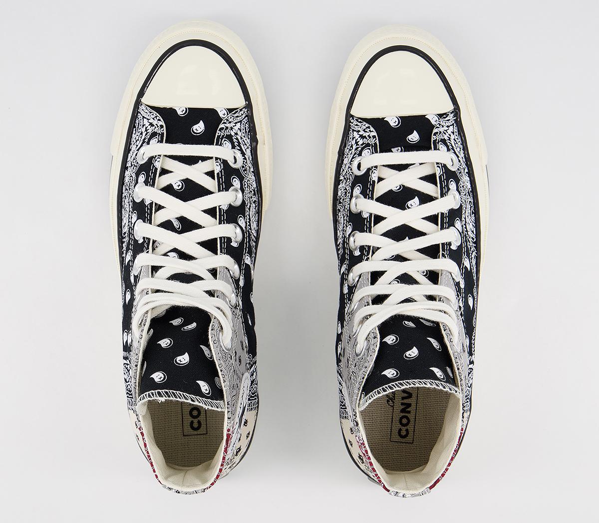 ConverseAll Star Hi 70s TrainersBlack Natural Ivory Grey Paisley