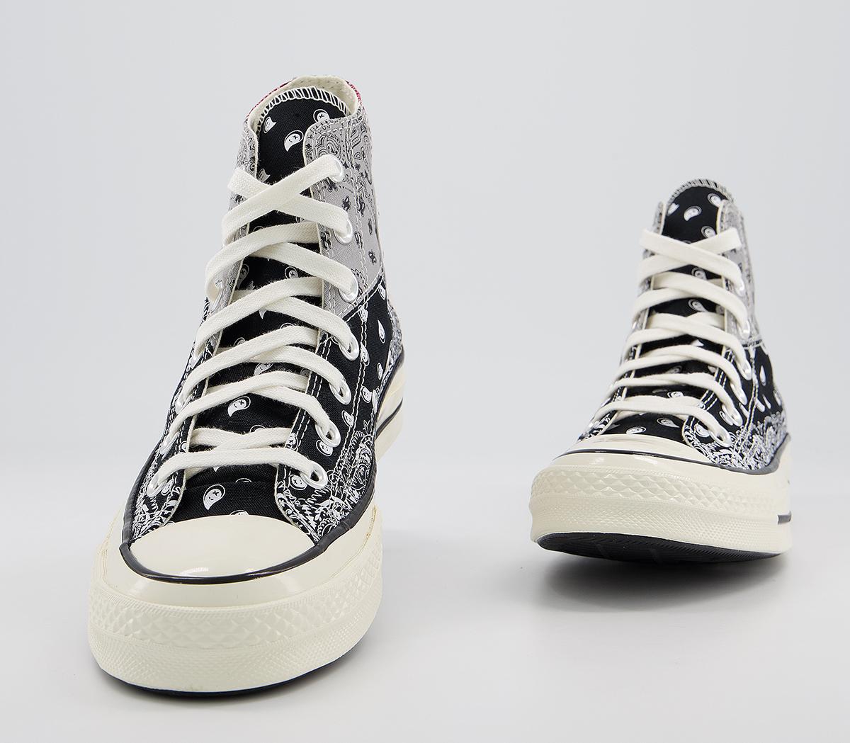 ConverseAll Star Hi 70s TrainersBlack Natural Ivory Grey Paisley