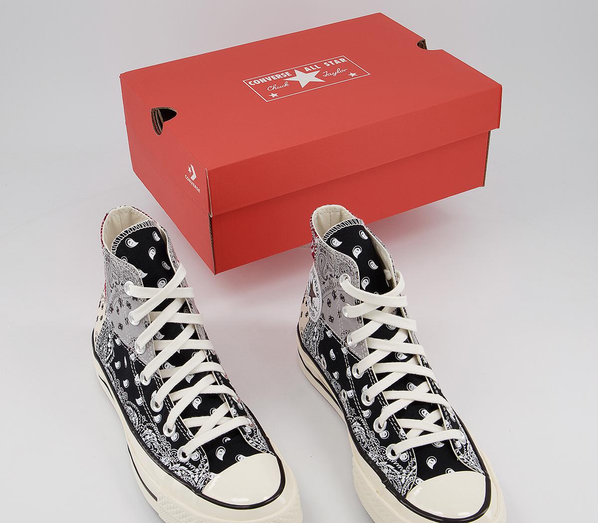 ConverseAll Star Hi 70s TrainersBlack Natural Ivory Grey Paisley