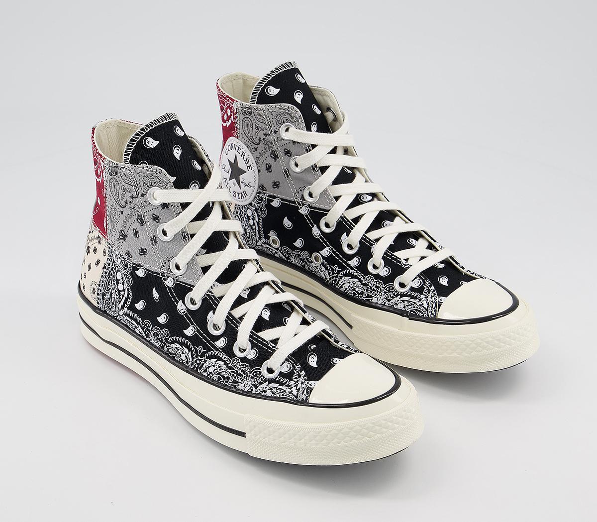 Converse All Star Hi 70s Trainers Black Natural Ivory Grey Paisley ...