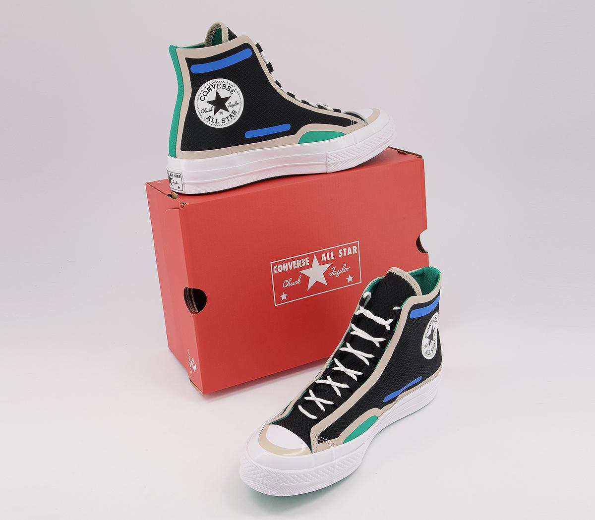 Converse All Star Hi 70s Trainers Converse All Star Hi 70s Trainers Black String Digital Blue Gl
