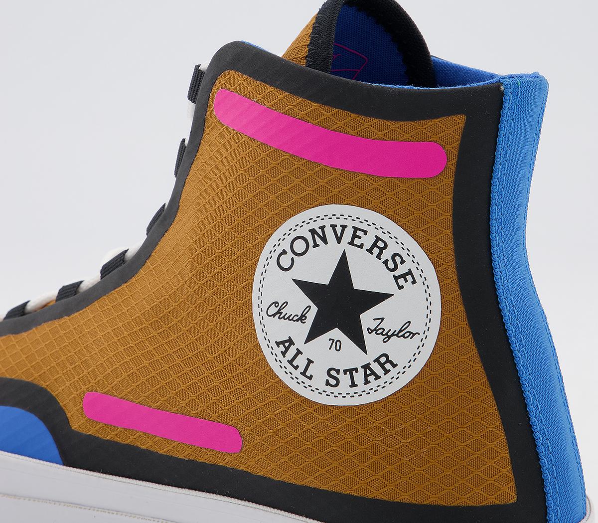 Converse All Star Hi 70s Trainers Converse All Star Hi 70s Trainers Dark Soba Black Hyper Pink