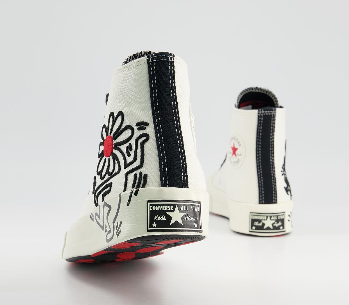 Converse All Star Hi 70s Trainers Converse All Star Hi 70s Trainers Keith Haring Egret Black Red