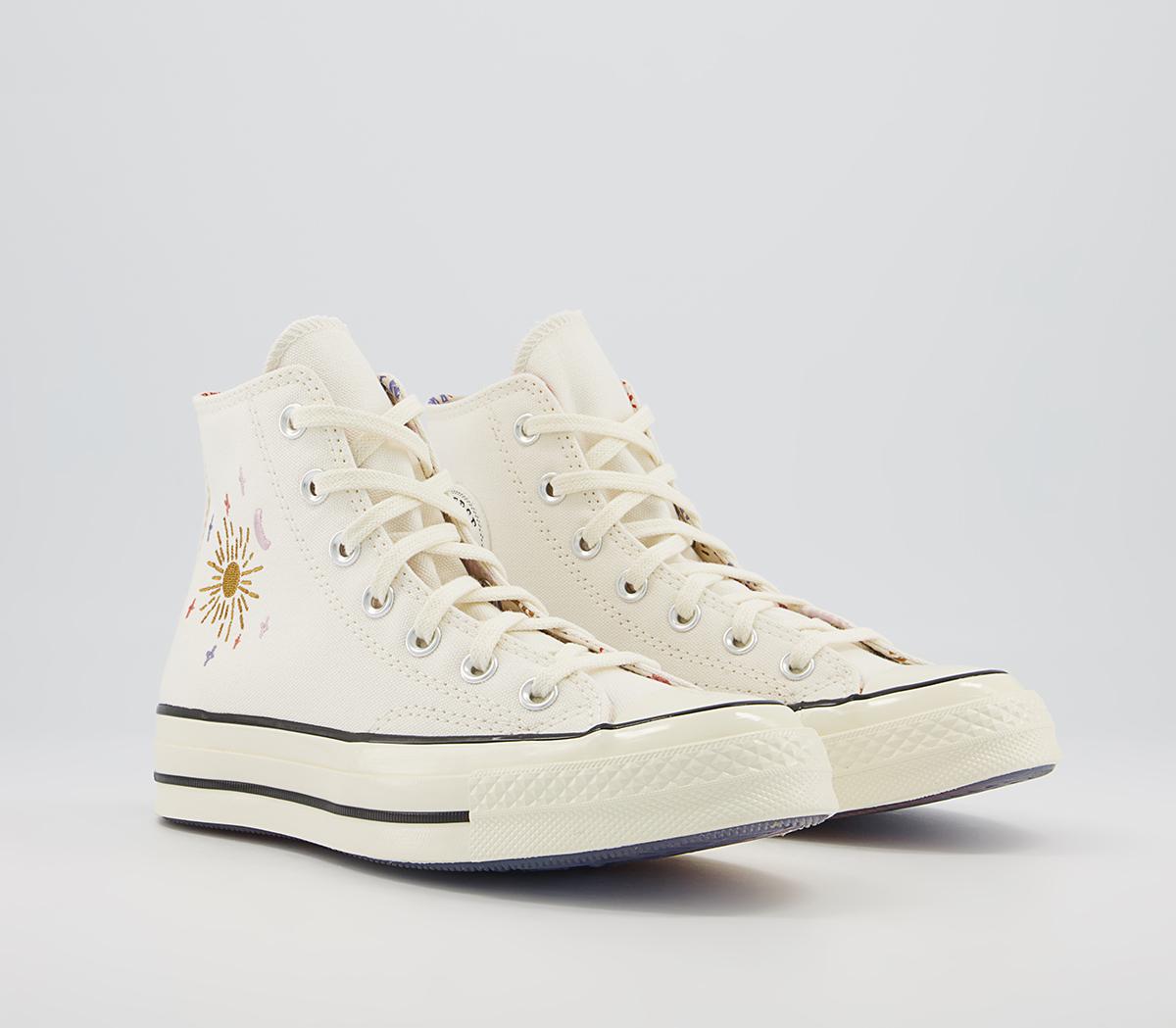 Converse All Star Hi 70s Trainers Converse All Star Hi 70s Trainers Egret Black Embroidery Mystic World
