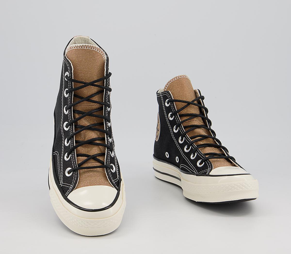 Converse All Star Hi 70s Trainers Converse All Star Hi 70s Trainers Black Gold Egret Glitter