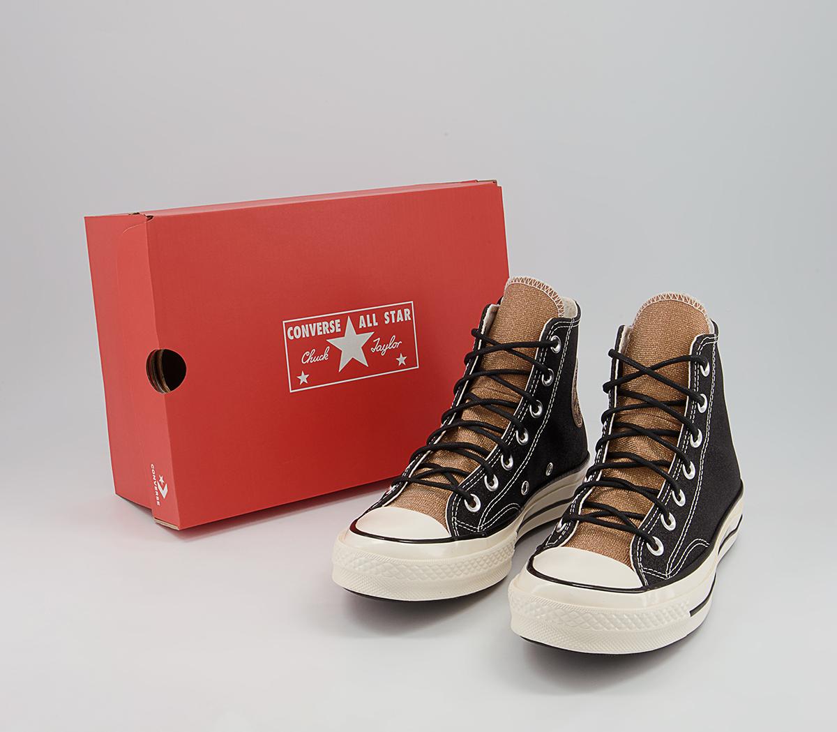 Converse All Star Hi 70s Trainers Converse All Star Hi 70s Trainers Black Gold Egret Glitter