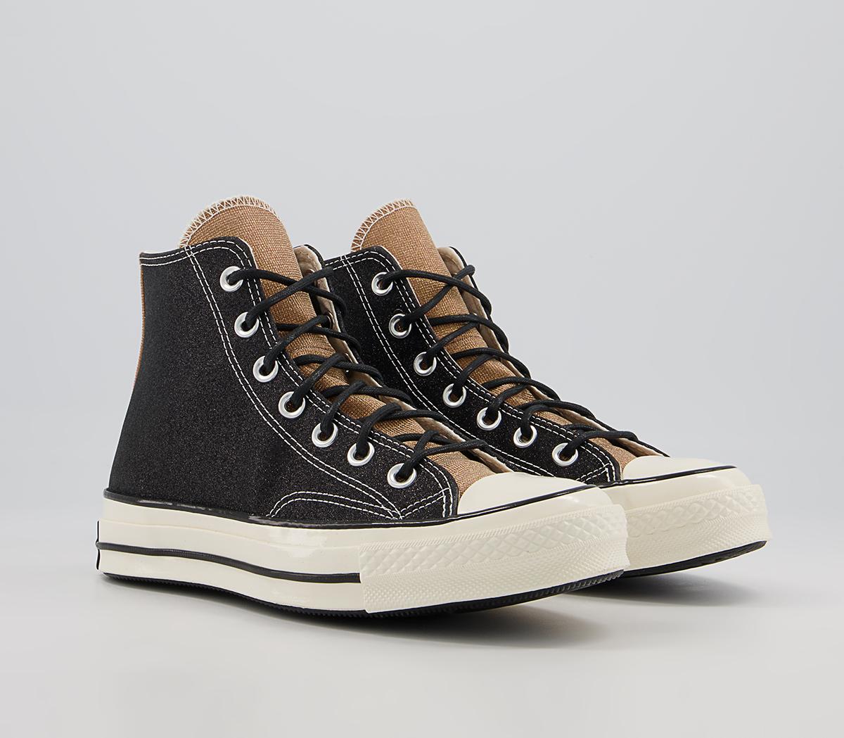 Converse All Star Hi 70s Trainers Converse All Star Hi 70s Trainers Black Gold Egret Glitter
