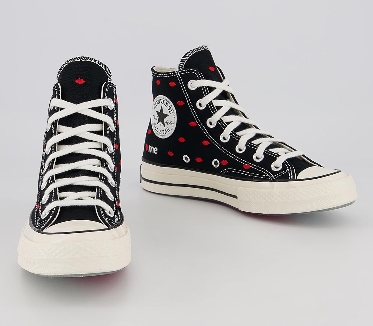 Converse All Star Chuck 70 Hi Trainers Black University Red Egret ...