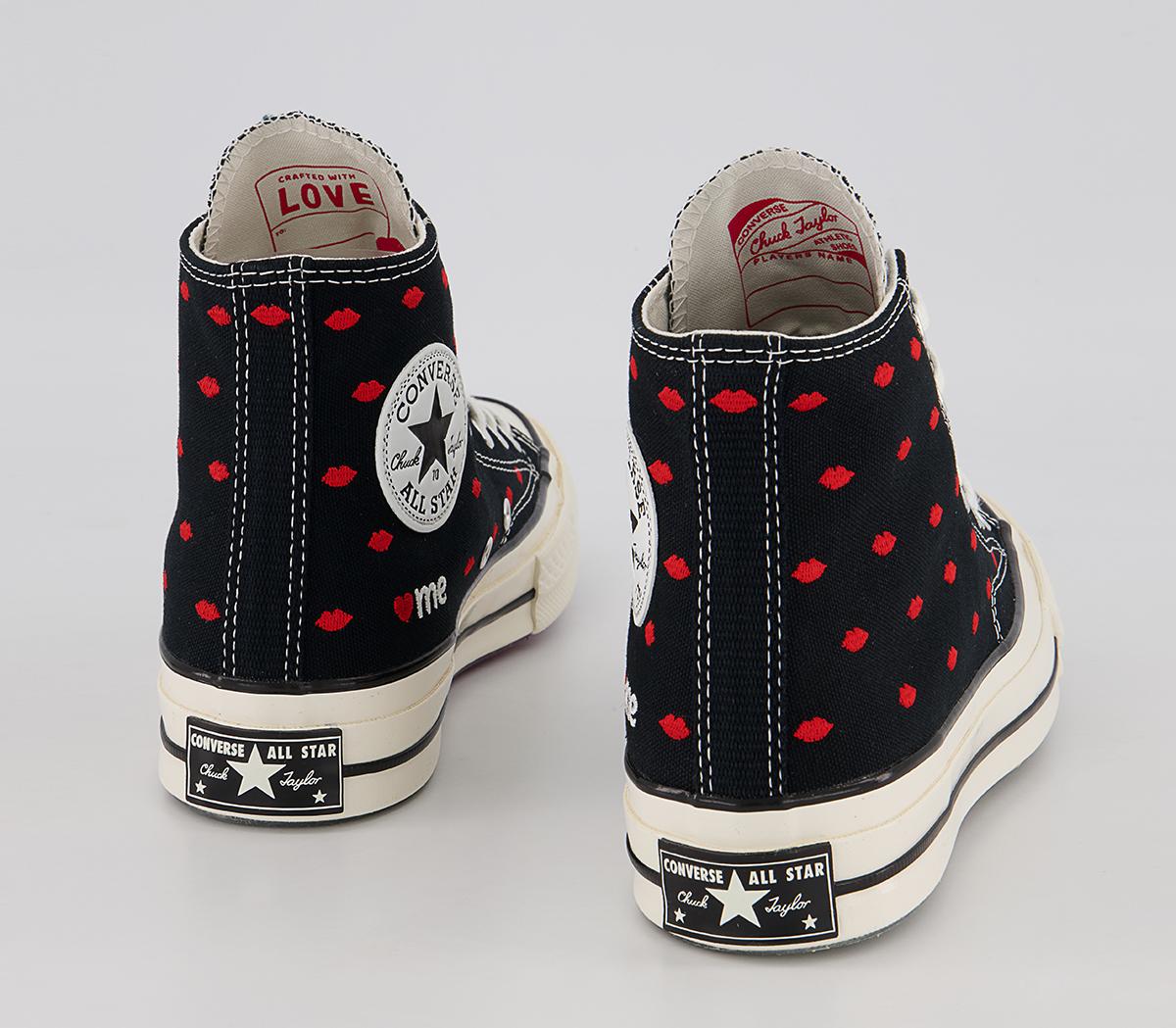 Converse All Star Hi 70s Trainers Converse All Star Hi 70s Trainers Black University Red Egret