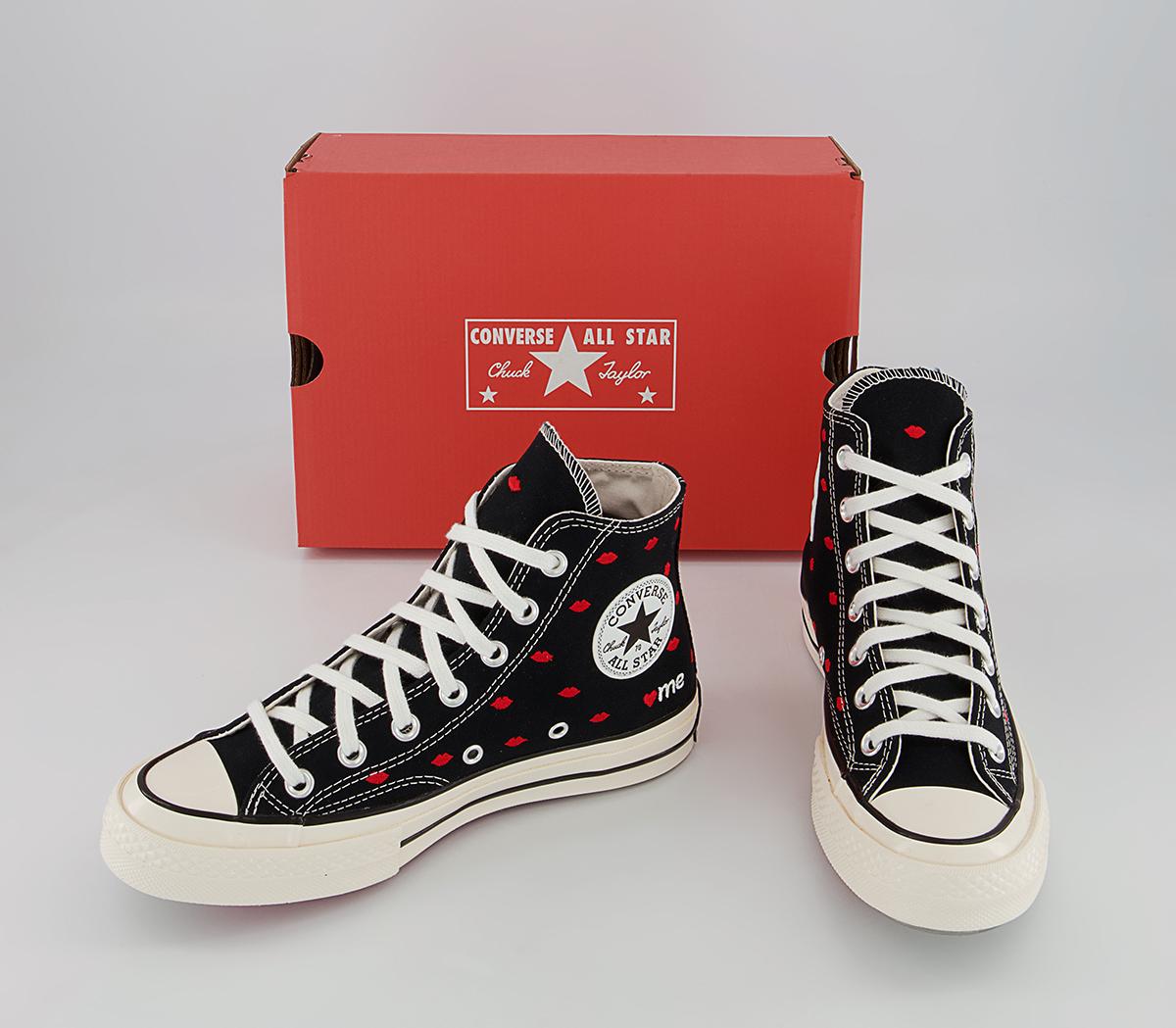 Converse All Star Hi 70s Trainers Converse All Star Hi 70s Trainers Black University Red Egret