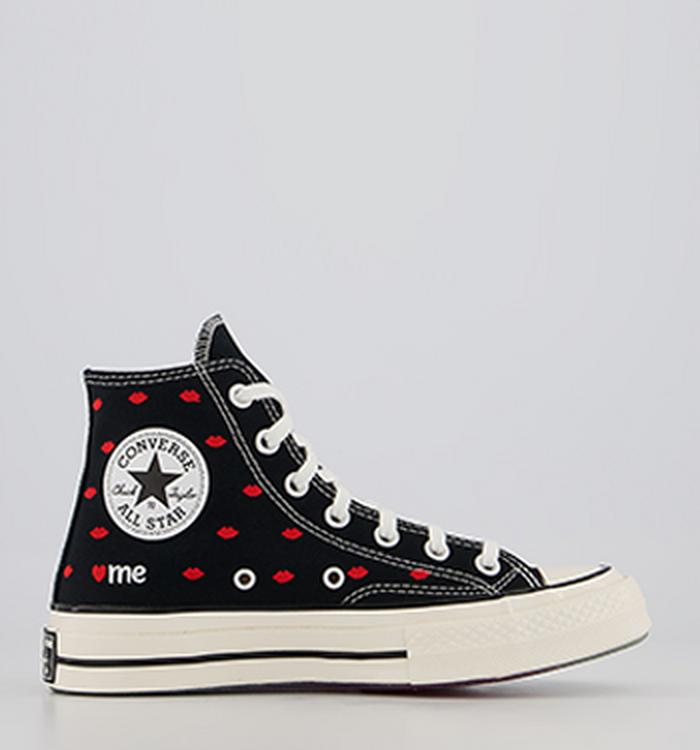 Converse All Star Hi 70s Trainers Black University Red Egret