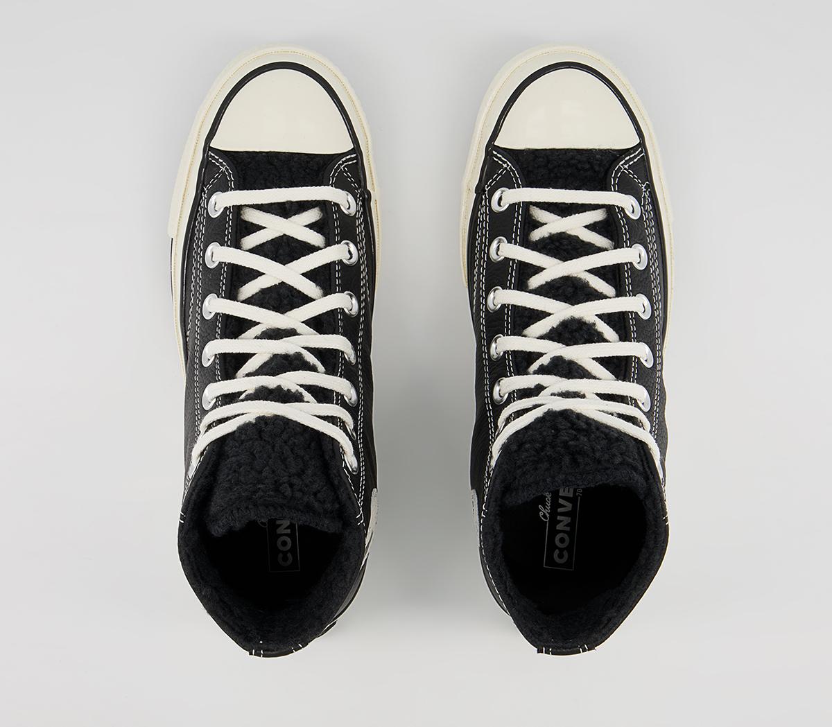 Converse All Star Hi 70s Trainers Converse All Star Hi 70s Trainers Black Egret Sherpa