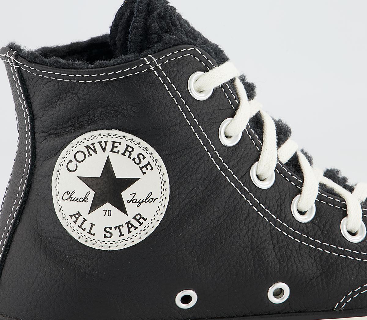 Converse All Star Hi 70s Trainers Converse All Star Hi 70s Trainers Black Egret Sherpa