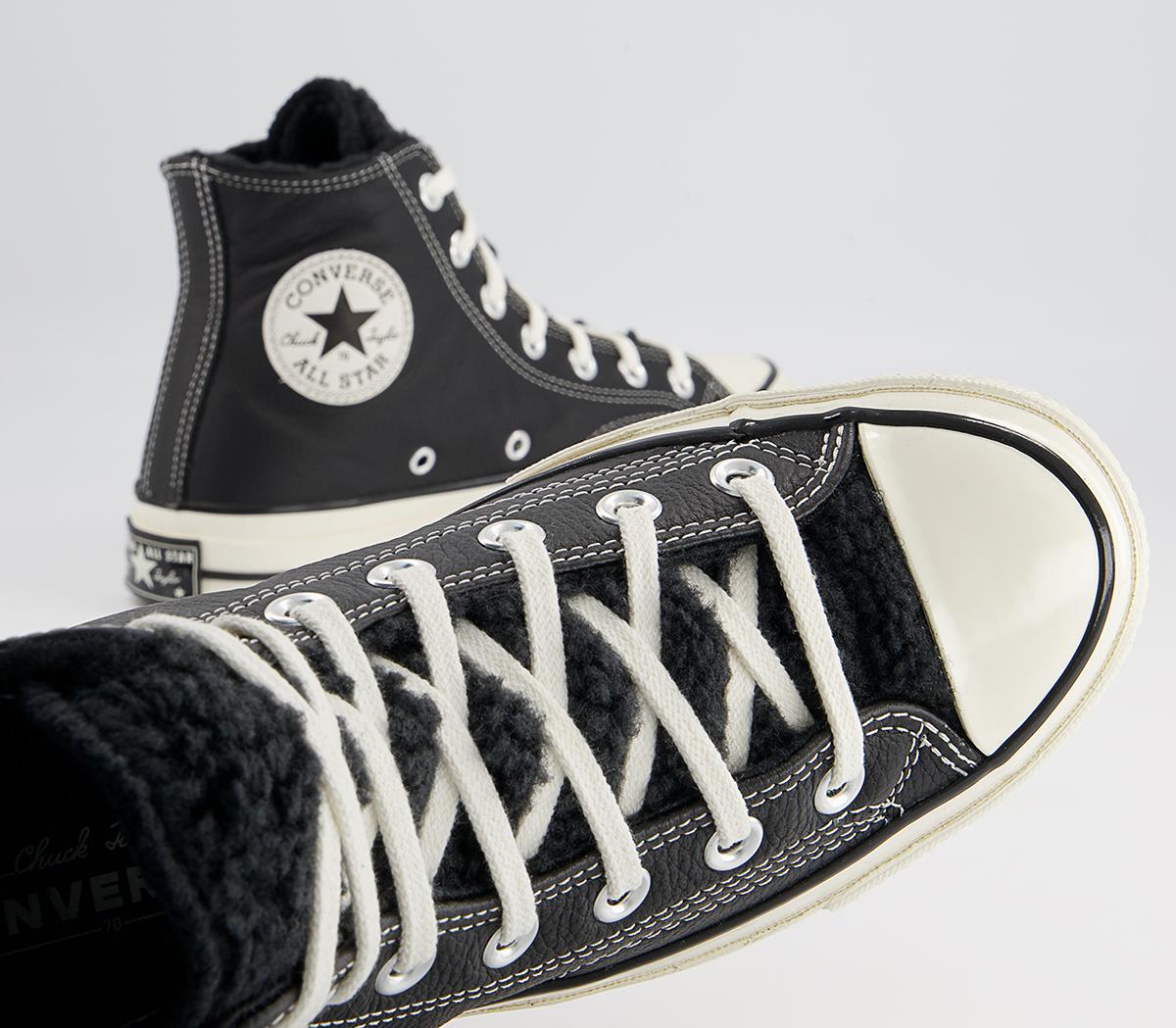 Converse All Star Hi 70s Trainers Converse All Star Hi 70s Trainers Black Egret Sherpa