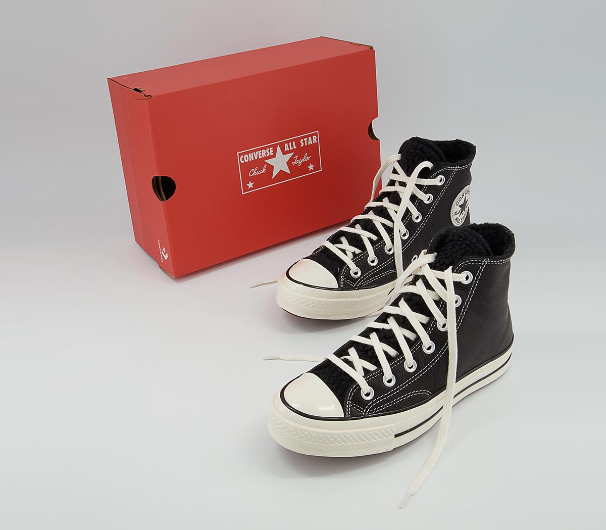 Converse All Star Hi 70s Trainers Converse All Star Hi 70s Trainers Black Egret Sherpa