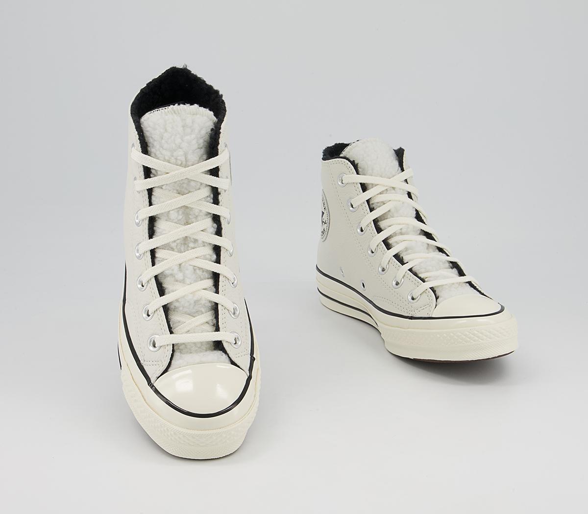 Converse All Star Hi 70s Trainers Converse All Star Hi 70s Trainers Egret Black Sherpa