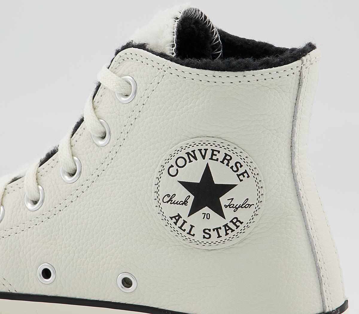 Converse All Star Hi 70s Trainers Converse All Star Hi 70s Trainers Egret Black Sherpa