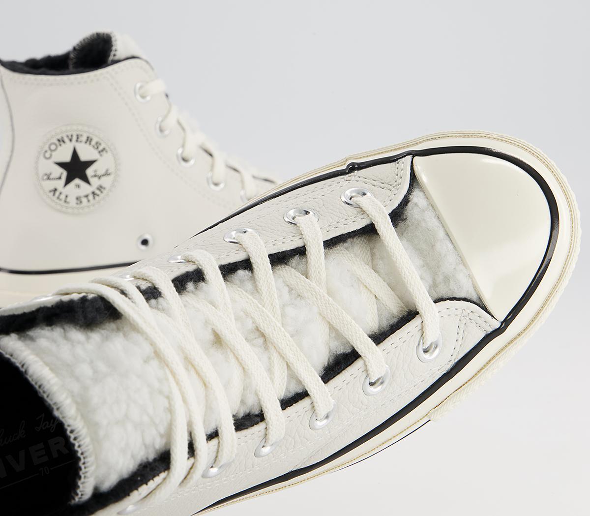 Converse All Star Hi 70s Trainers Converse All Star Hi 70s Trainers Egret Black Sherpa
