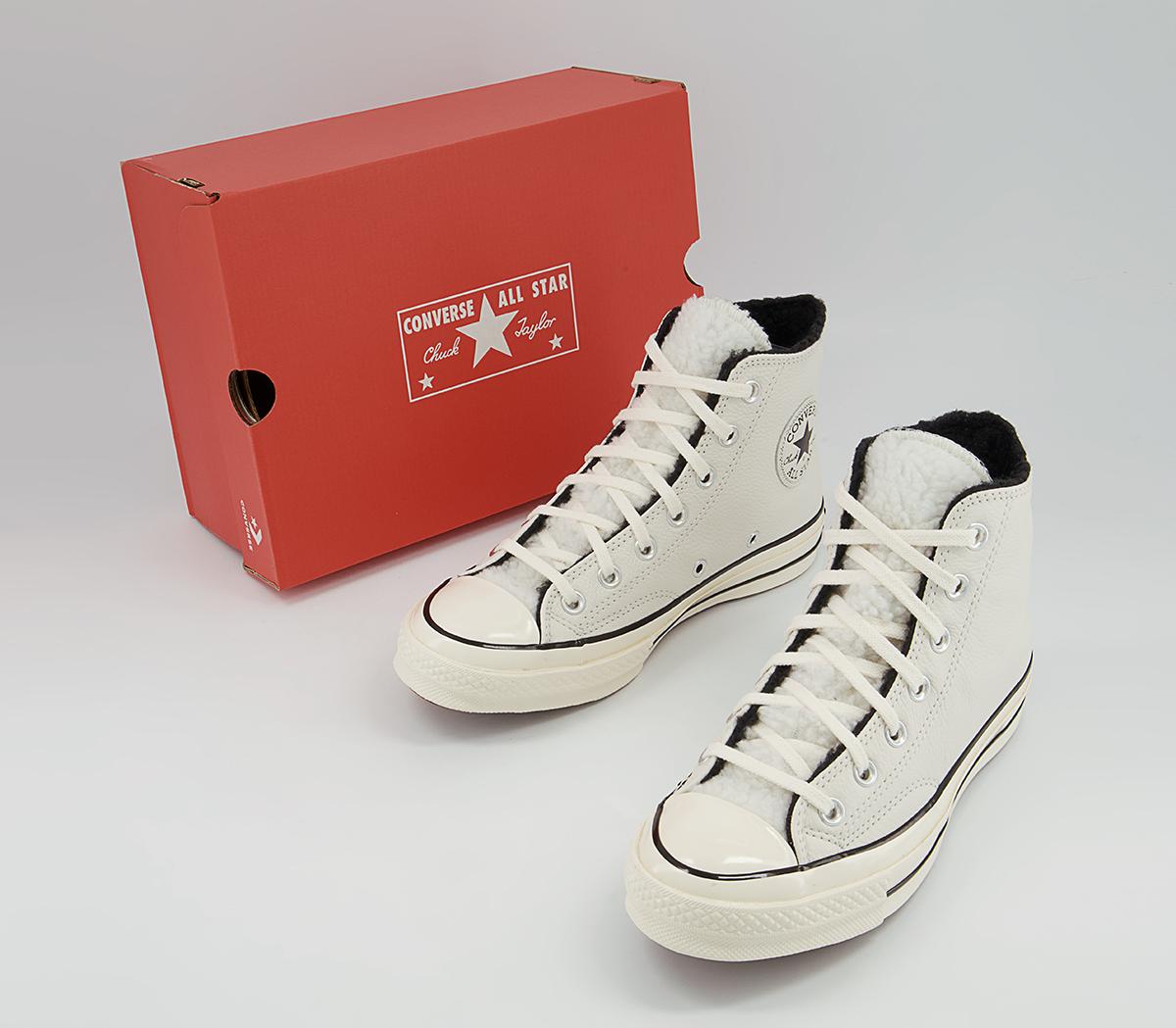 Converse All Star Hi 70s Trainers Converse All Star Hi 70s Trainers Egret Black Sherpa