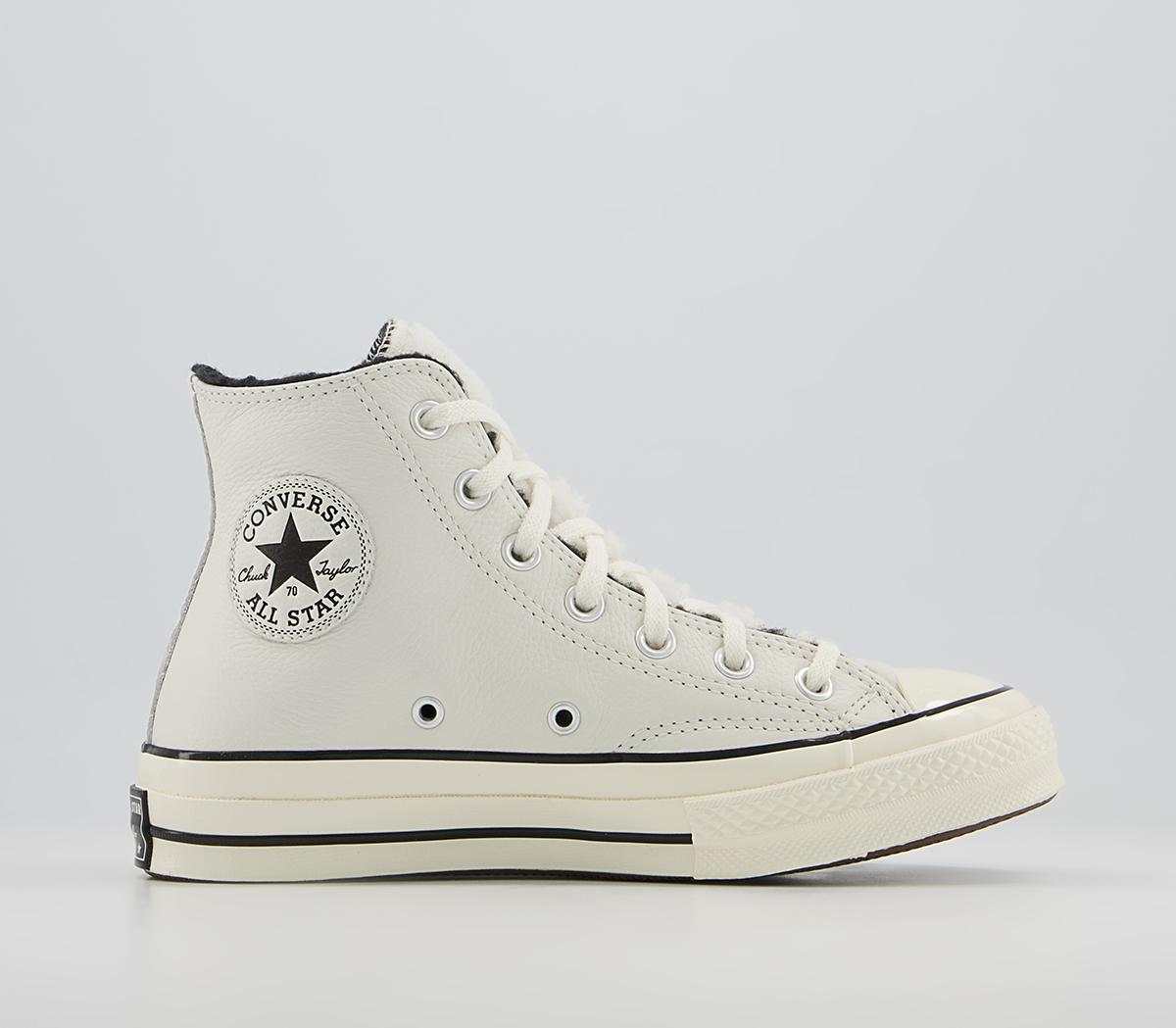 Converse All Star Hi 70s Trainers Egret Black Sherpa - Women's Trainers