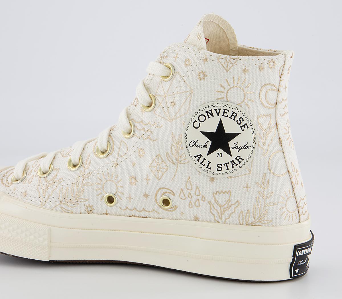 Converse All Star Hi 70s Trainers Converse All Star Hi 70s Trainers Egret Light Gold Black