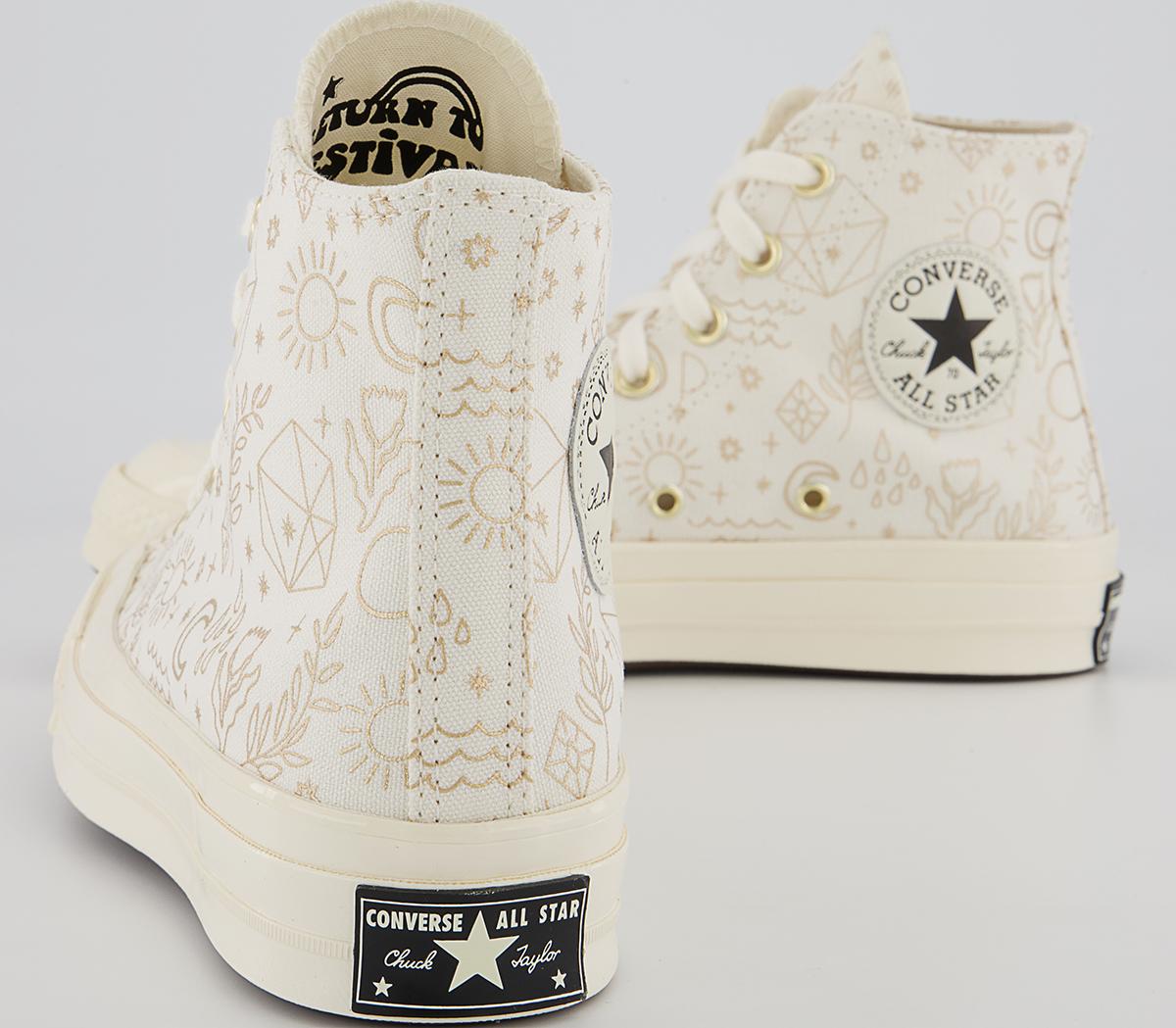 Converse All Star Hi 70s Trainers Converse All Star Hi 70s Trainers Egret Light Gold Black