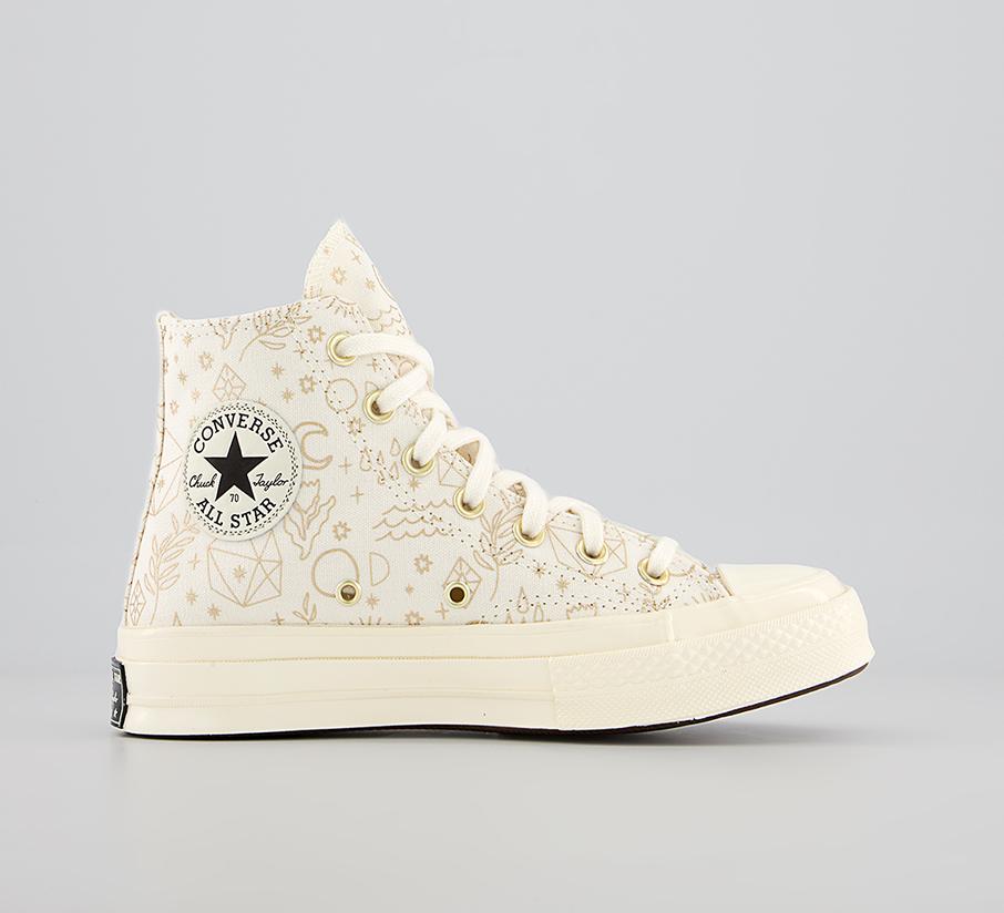 Converse All Star Hi 70s Trainers Egret Light Gold Black - Women's Trainers