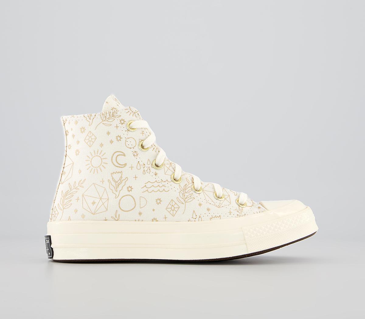 Converse All Star Hi 70s Trainers Converse All Star Hi 70s Trainers Egret Light Gold Black
