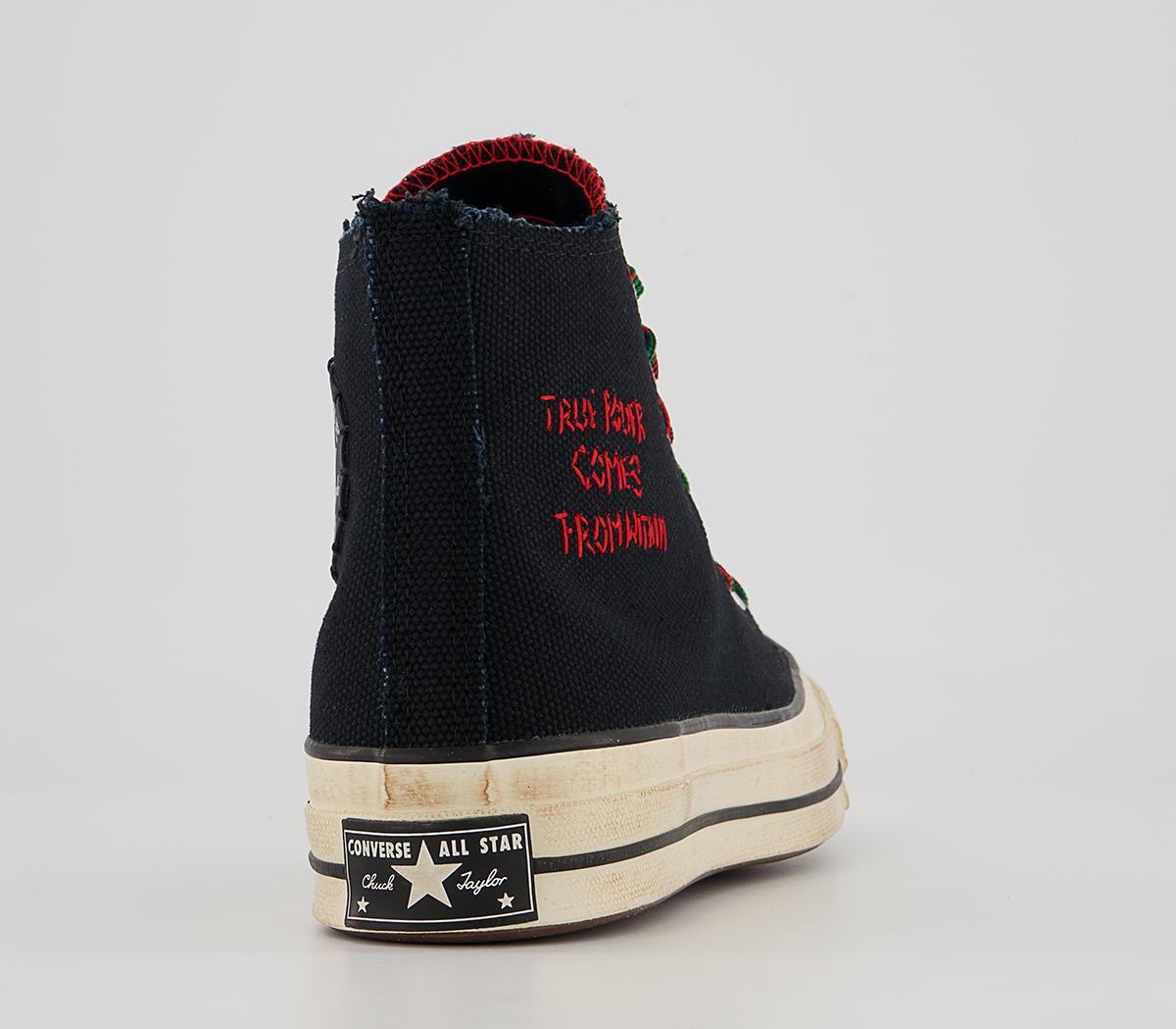 Converse All Star Hi 70s Trainers Converse All Star Hi 70s Trainers Barriers Black Fiery Red