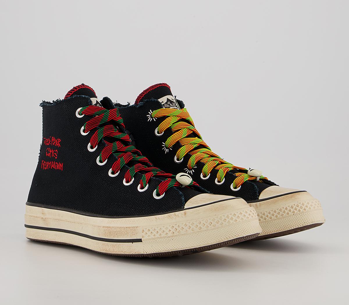 Converse All Star Hi 70s Trainers Converse All Star Hi 70s Trainers Barriers Black Fiery Red